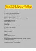 LSU ACCT 3222 - Chapter 15 Final Exam Questions with 100&percnt; Correct Answers 2024