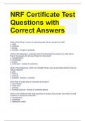 NRF Certificate Test Questions with Correct Answers 