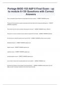 Portage BIOD 152 A&P II Final Exam - up to module 6-130 Questions with Correct Answers