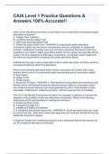 CAIA Level 1 Practice Questions & Answers 100&percnt; Accurate&excl;&excl;