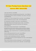 NY State Waxing License Questions And Answers 100&percnt; Solved 2024