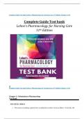 Test Bank for Lehne's Pharmacology for Nursing Care 11th Edition by Burchum - All chapters (1-112)| A+ ULTIMATE GUIDE 2024