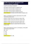 ECON Final Exam Questions and Answers&lbrack;latest updated&rsqb;