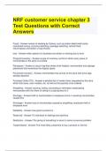 NRF customer service chapter 3 Test Questions with Correct Answers