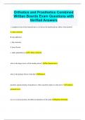 Orthotics and Prosthetics Combined Written Boards Exam Questions with  Verified Answers