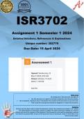 ISR3702 Assignment 1 (COMPLETE ANSWERS) Semester 1 2024 (392770) - DUE 15 April 2024 