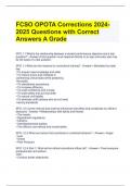FCSO OPOTA Corrections 2024-2025 Questions with Correct Answers A Grade