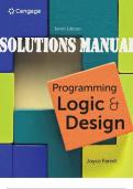 SOLUTIONS MANUAL for Programming Logic and Design, 10th Edition by Joyce Farrell.