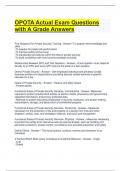 OPOTA Actual Exam Questions with A Grade Answers 