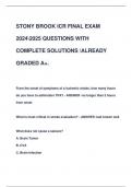 STONY BROOK ICR FINAL EXAM  20242025 QUESTIONS WITH  COMPLETE SOLUTIONS ALREADY  GRADED A+.