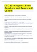 CSC 102 Chapter 1 Exam Questions and Answers All Correct