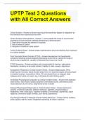 UPTP Test 3 Questions with All Correct Answers 