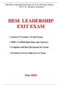 Hesi Leadership Exit Exam V1 & V2 TB Guide (Brand New!!) A+ All Q&As Included!!