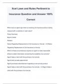Xcel Laws and Rules Pertinent to Insurance Question and Answer 100&percnt; Correct