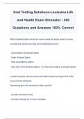 Xcel Testing Solutions-Louisiana Life and Health Exam Simulator - 200 Questions and Answers 100&percnt; Correct