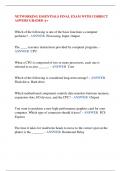 NETWORKING ESSENTIALS FINAL EXAM WITH CORRECT  ASWERS GRADED A&plus;