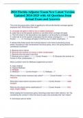 2024 Florida Adjuster Exam New Latest Version  Updated 2024-2025 with All Questions from  Actual Exam and Answers