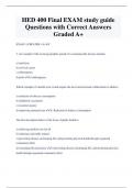 HED 400 Final EXAM study guide Questions with Correct Answers  Graded A+