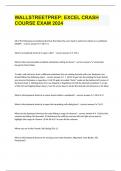 WALLSTREETPREP&colon; EXCEL CRASH COURSE EXAM 2024 