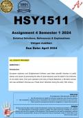 HSY1511 Assignment 4 (Q1, Q2, Q3, Q4 COMPLETE ANSWERS) Semester 1 2024