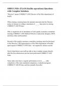 OHIO LNHA EXAM &lpar;facility operations&rpar; Questions with Complete Solutions