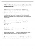 OHIO LNHA &lpar;physical environment&rpar; Questions with complete solutions