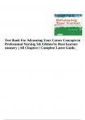 Test Bank For Advancing Your Career Concepts in Professional Nursing 5th Edition by Rose kearney Nunnery | All Chapters | Complete Latest Guide.