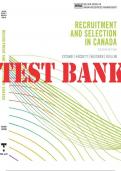 TEST BANK for Recruitment and Selection in Canada, 8th Edition Victor Catano, Rick D. Hackett, Willi H. Wiesner, Nicolas Roulin, and Monica Belcourt