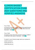 ILLINOIS BASSET  CERTIFICATION EXAM   2024 QUESTIONS AND  VERIFIED ANSWERS 