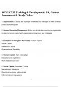 WGU C235 Training & Development: PA, Course Assessment & Study Guide.
