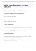 LCPC Exam Questions & Answers 2024&sol;2025
