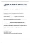 ETA Fiber Certification Technician &lpar;FOT&rpar; WOAC exam 2024 with 100&percnt; correct answers