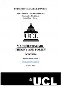 ECON0016 (Macroeconomic Theory and Policy) Term 1 Summary - UCL Economics BSc Second Year