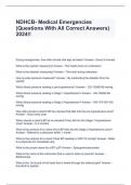 NDHCB- Medical Emergencies &lpar;Questions With All Correct Answers&rpar; 2024&excl;&excl;
