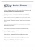 LCPC Exam Questions & Answers 2024&sol;2025