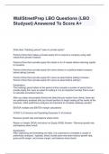 WallStreetPrep LBO Questions (LBO Studyset) Answered To Score A+