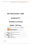 DSC1520 Assignment 4 Solutions  - Semester 1 2024