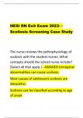 HESI RN Exit Exam 2023-  Scoliosis Screening Case Study 