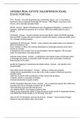 VIRGINIA REAL ESTATE SALESPERSON EXAM&comma; STATE PORTION