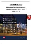 Solution Manual for International Financial Management&comma; 9th International Edition By Cheol Eun&comma; Bruce G&period; Resnick&comma; Verified Chapters 1 - 21&comma; Complete Newest Version