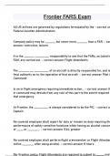 Frontier FARS Exam Questions and answers latest update