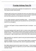 Frontier Airlines Fars FA Questions and answers latest update