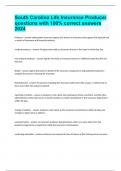 South Carolina Life Insurance Producer questions with 100&percnt; correct answers 2024