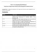 Unit 15 : Investigating Retail Business Assignment 2 (Learning Aim C) (All Criteria Met)