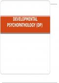 DEVELOPMENTAL PSYCHOPATHOLOGY &lpar;DP&rpar; verified 2024 questions and answers