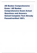 AD Banker Comprehensive  Exam/AD Banker  Comprehensive Exam Actual  Questions and Answers  Solved Complete Test Already  Passed/verified 100%