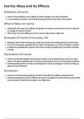 Inertia&colon;Mass and its effects