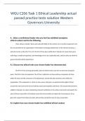 WGU C206 Task 1 Ethical Leadership actual passed practice tests solution Western Governors University