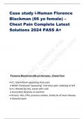 Case study i-Human Florence  Blackman (66 yo female) – Chest Pain Complete Latest Solutions 2024 PASS A+ 