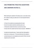 CNA PROMETRIC PRACTICE QUESTIONS  AND ANSWERS RATED A+.